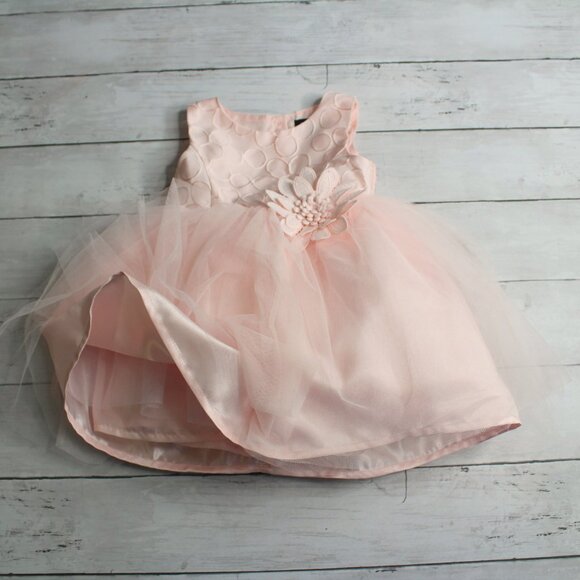 Zenzi Vintage Baby Girl's Pink Satin Party Dress Size 12 Months Tulle - Picture 3 of 6